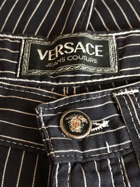 vintage versace jeans couture suit pin stripe women|Versace Jeans Couture pant suit set .